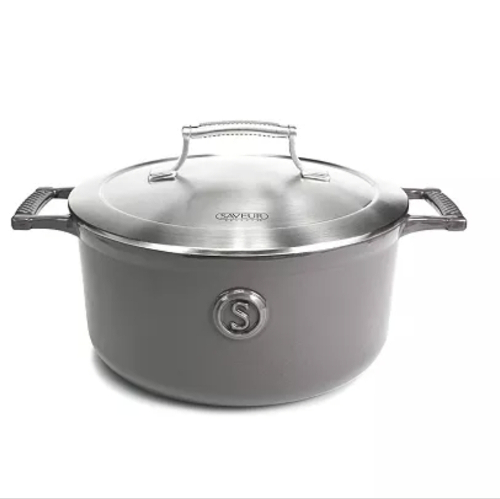 NIB SAVEUR SELECTS Voyage Series Enameled Cast Iron Casserole Dutch Oven with D
